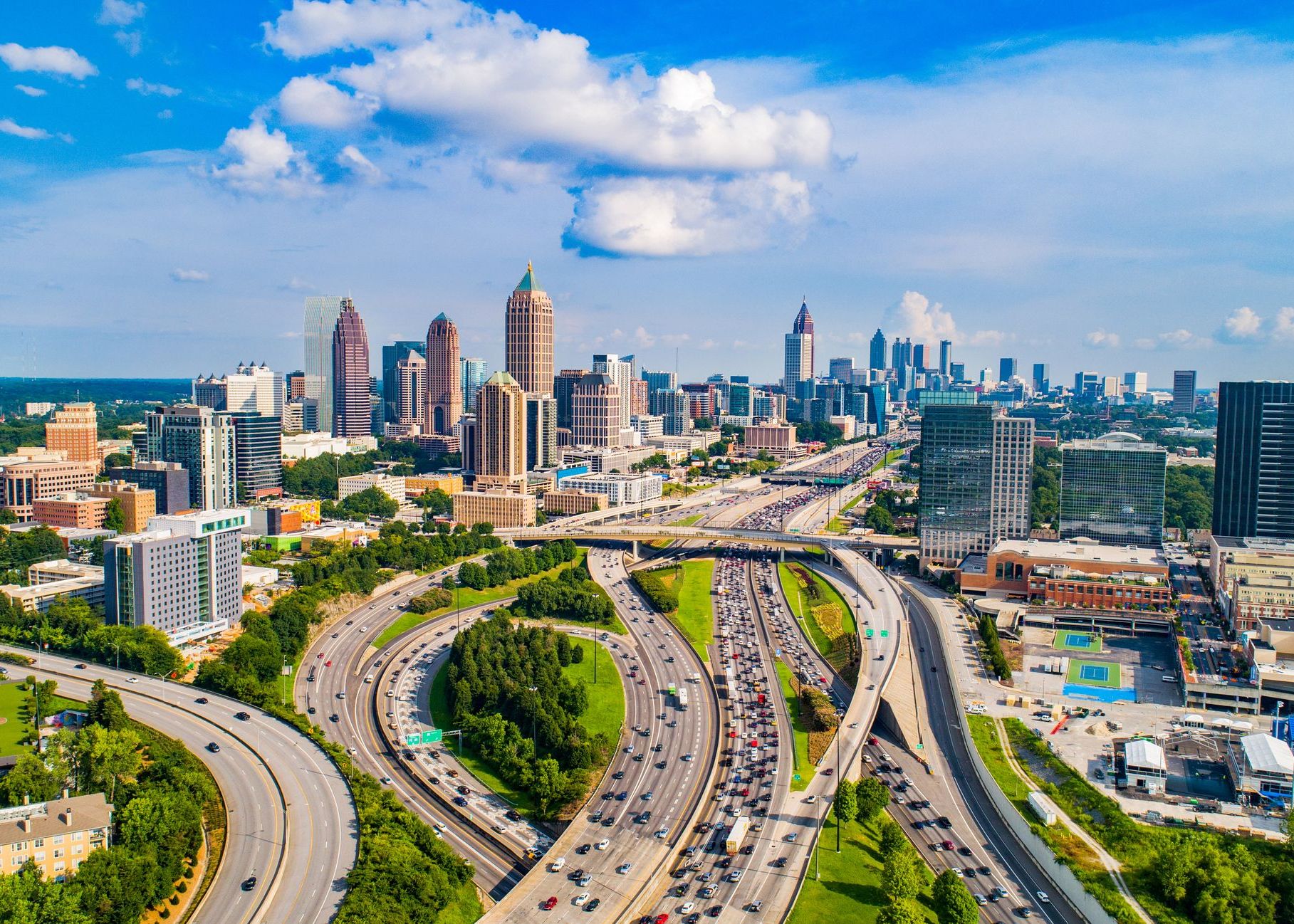 Atlanta, Georgia, USA Downtown Skyline Aerial.
